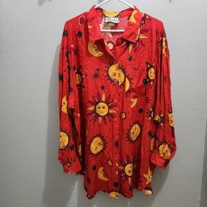 Vintage Red Sun Print Shirt Matter of Degrees